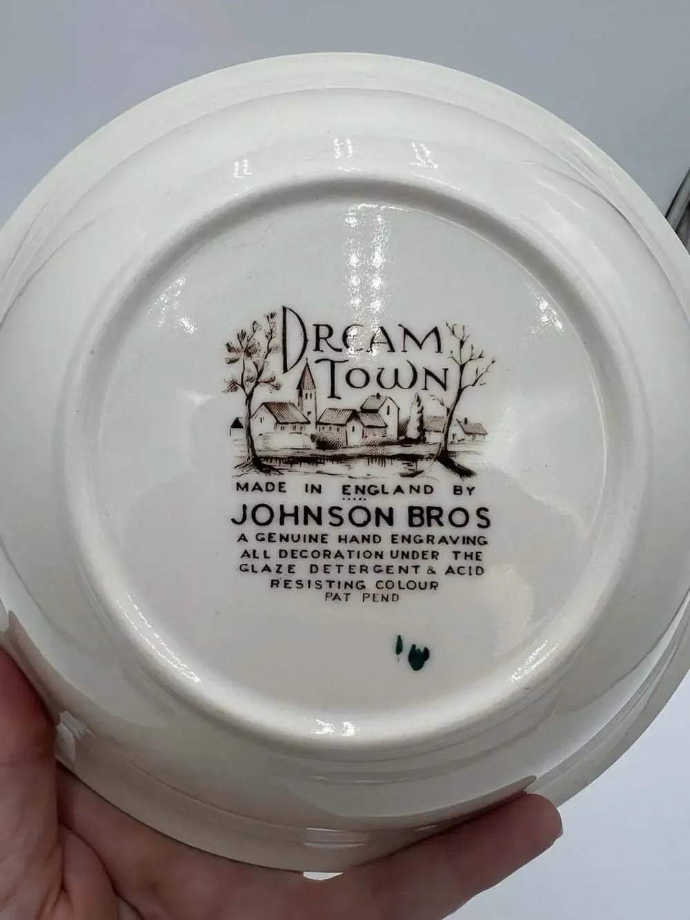 Johnson Brothers Dream Town Serving Bowl 8.25” England Transferware Vintage
